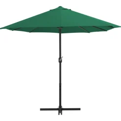 MAISON EXCLUSIVE - Parasol d'extérieur et mât en aluminium 460x270 cm vert