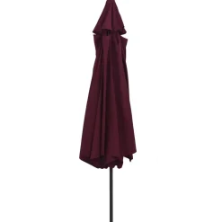 MAISON EXCLUSIVE - Parasol de jardin avec mât en métal 390 cm rouge bordeaux