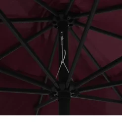 MAISON EXCLUSIVE - Parasol de jardin avec mât en métal 390 cm rouge bordeaux