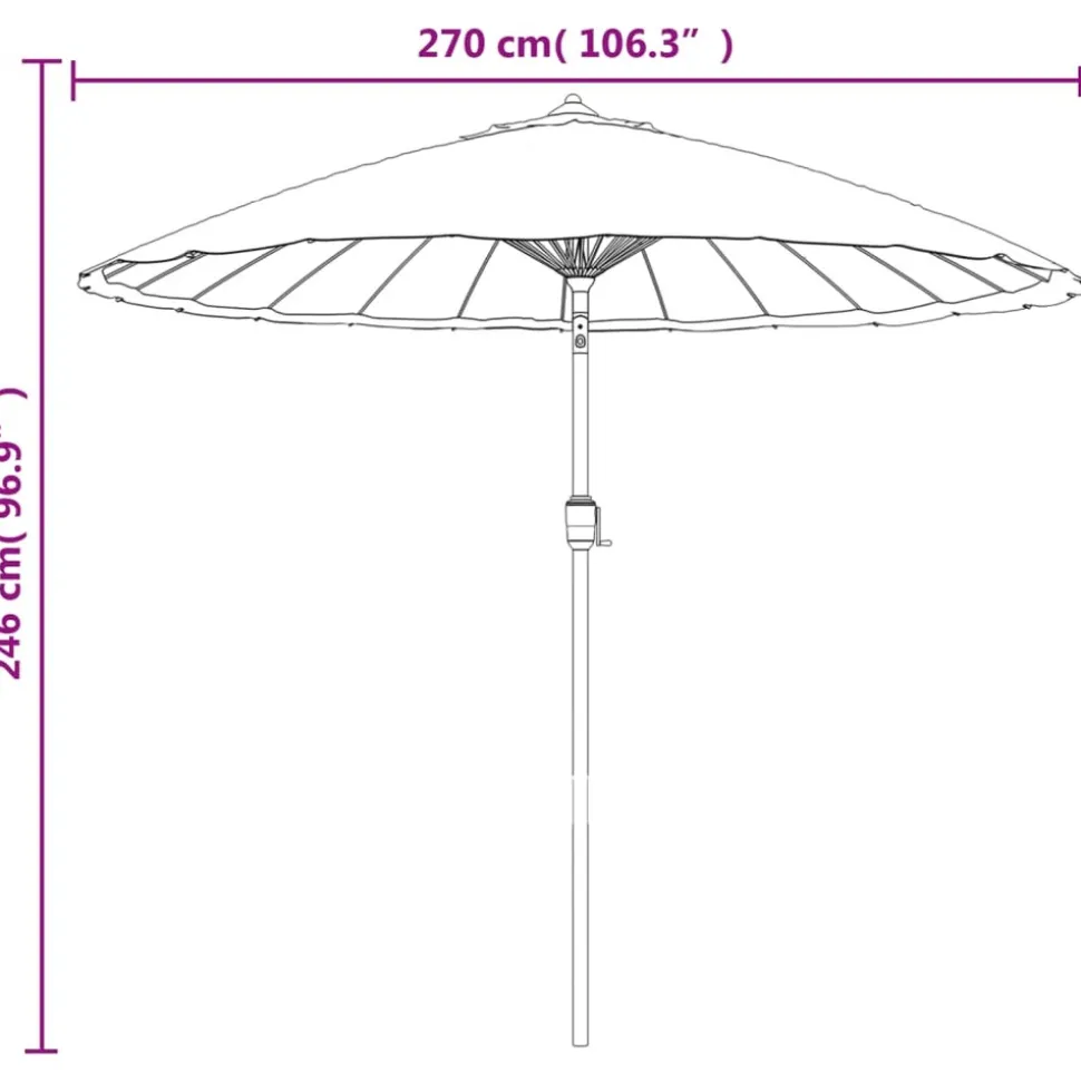 MAISON EXCLUSIVE - Parasol d'extérieur avec mât en aluminium 270 cm taupe