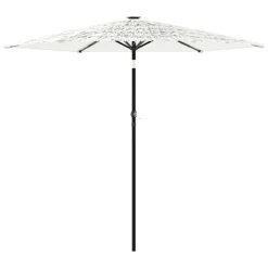 MAISON EXCLUSIVE - Parasol de jardin avec mât en acier blanc 268x268x226 cm