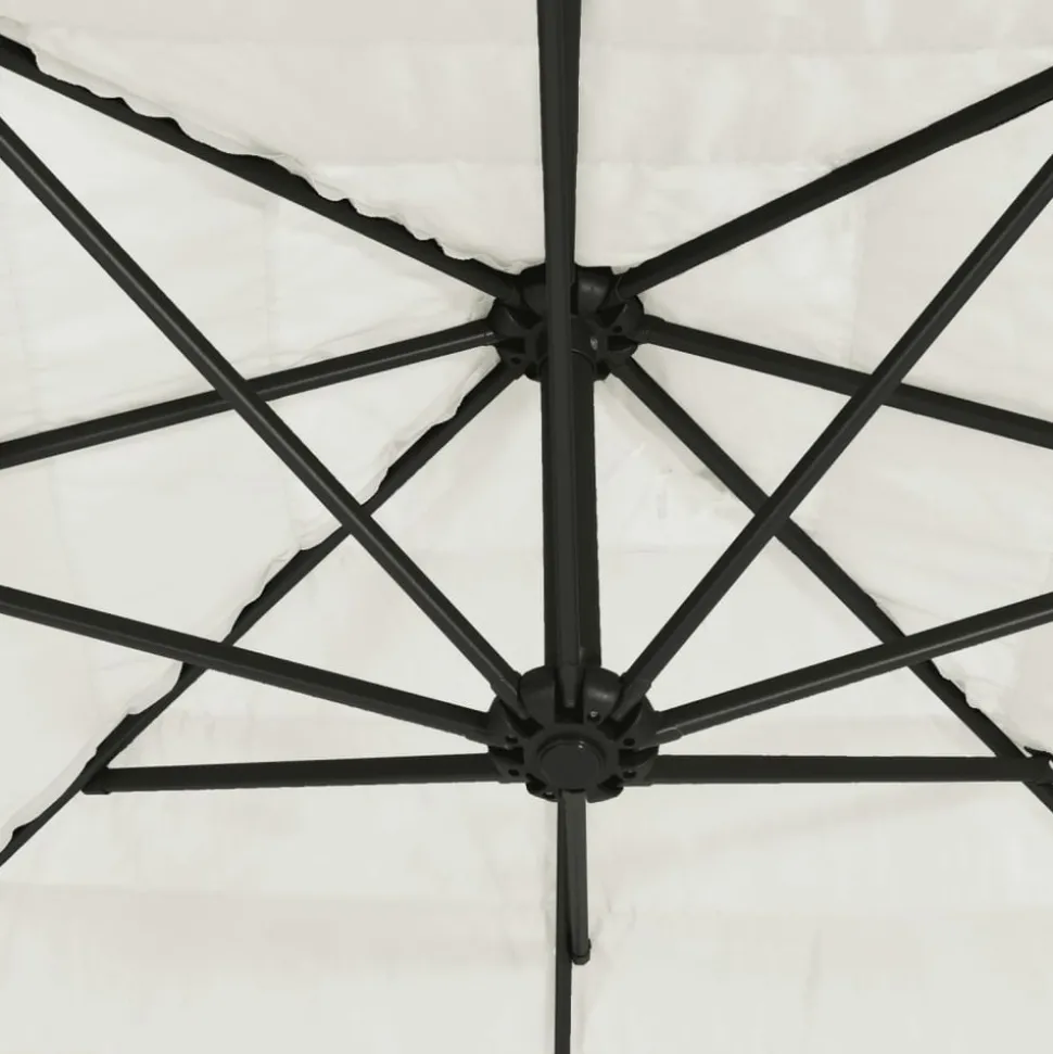 MAISON EXCLUSIVE - Parasol de jardin avec mât en acier blanc 268x268x226 cm