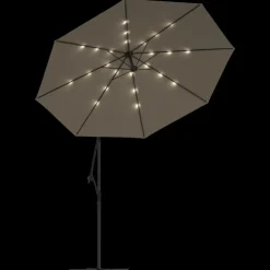 MAISON EXCLUSIVE - Parasol de jardin en porte-à-faux et lumières led mât en acier