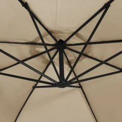 MAISON EXCLUSIVE - Parasol de jardin en porte-à-faux et lumières led mât en acier