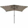 MAISON EXCLUSIVE - Parasol de jardin avec led et mât en acier taupe 2x3 m