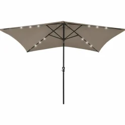 MAISON EXCLUSIVE - Parasol de jardin avec led et mât en acier taupe 2x3 m