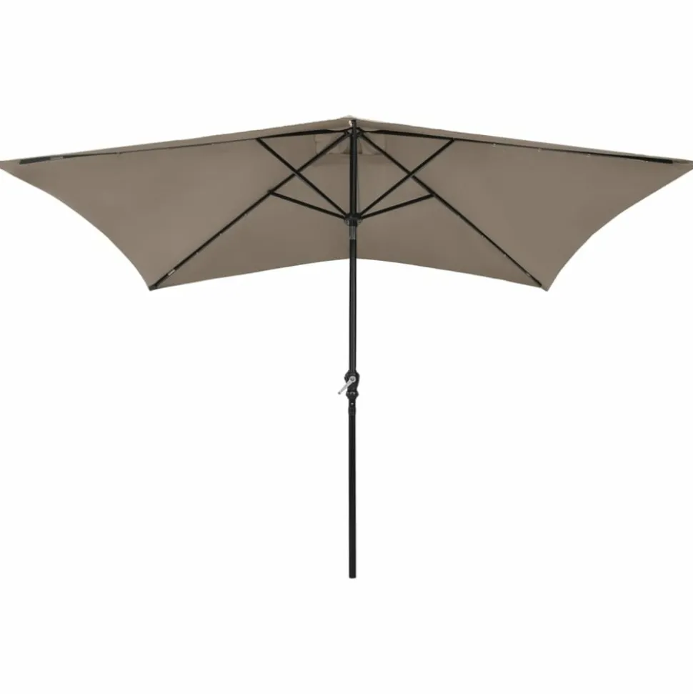 MAISON EXCLUSIVE - Parasol de jardin avec led et mât en acier taupe 2x3 m