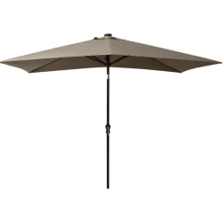 MAISON EXCLUSIVE - Parasol de jardin avec led et mât en acier taupe 2x3 m