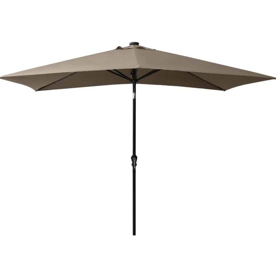 MAISON EXCLUSIVE - Parasol de jardin avec led et mât en acier taupe 2x3 m