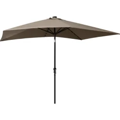 MAISON EXCLUSIVE - Parasol de jardin avec led et mât en acier taupe 2x3 m