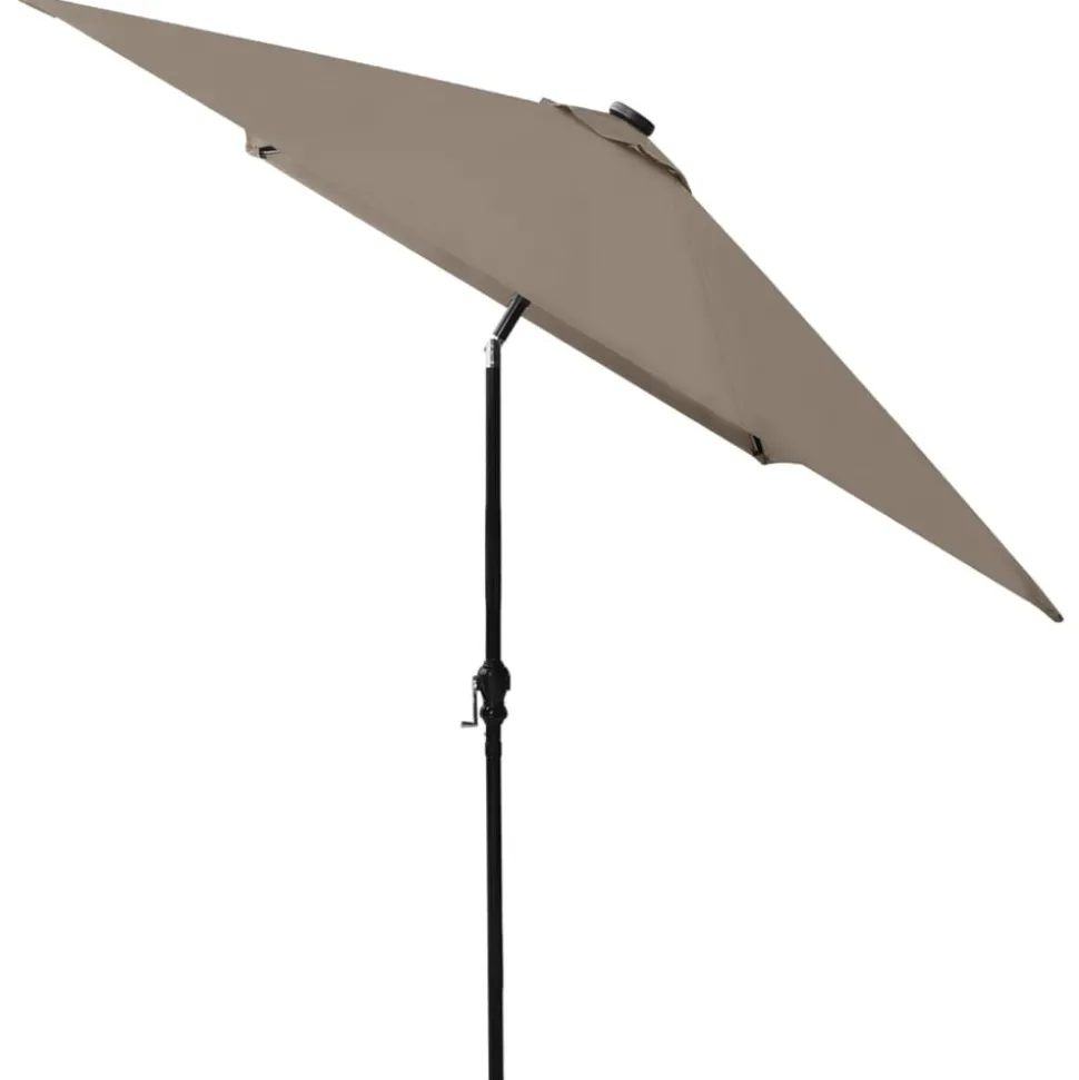 MAISON EXCLUSIVE - Parasol de jardin avec led et mât en acier taupe 2x3 m