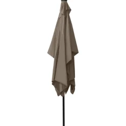 MAISON EXCLUSIVE - Parasol de jardin avec led et mât en acier taupe 2x3 m