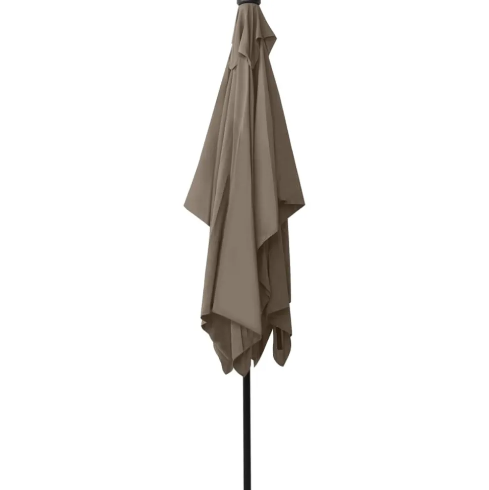 MAISON EXCLUSIVE - Parasol de jardin avec led et mât en acier taupe 2x3 m