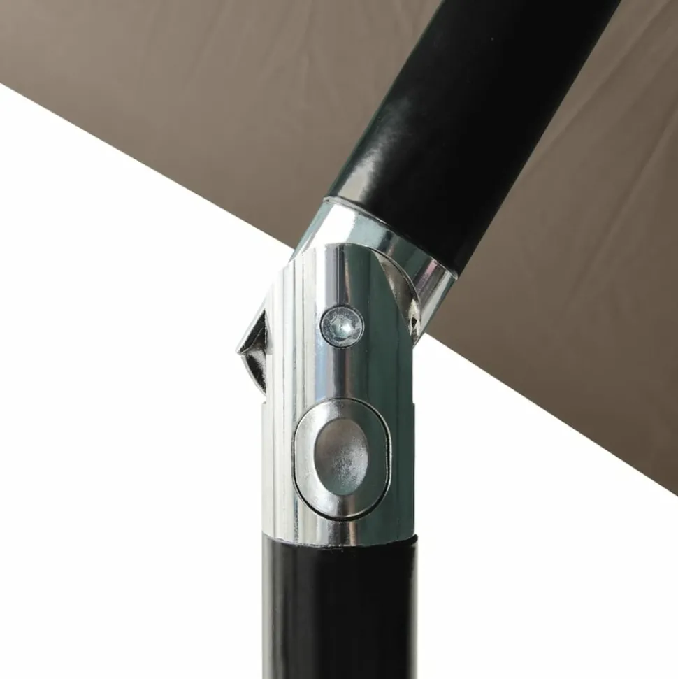 MAISON EXCLUSIVE - Parasol de jardin avec led et mât en acier taupe 2x3 m