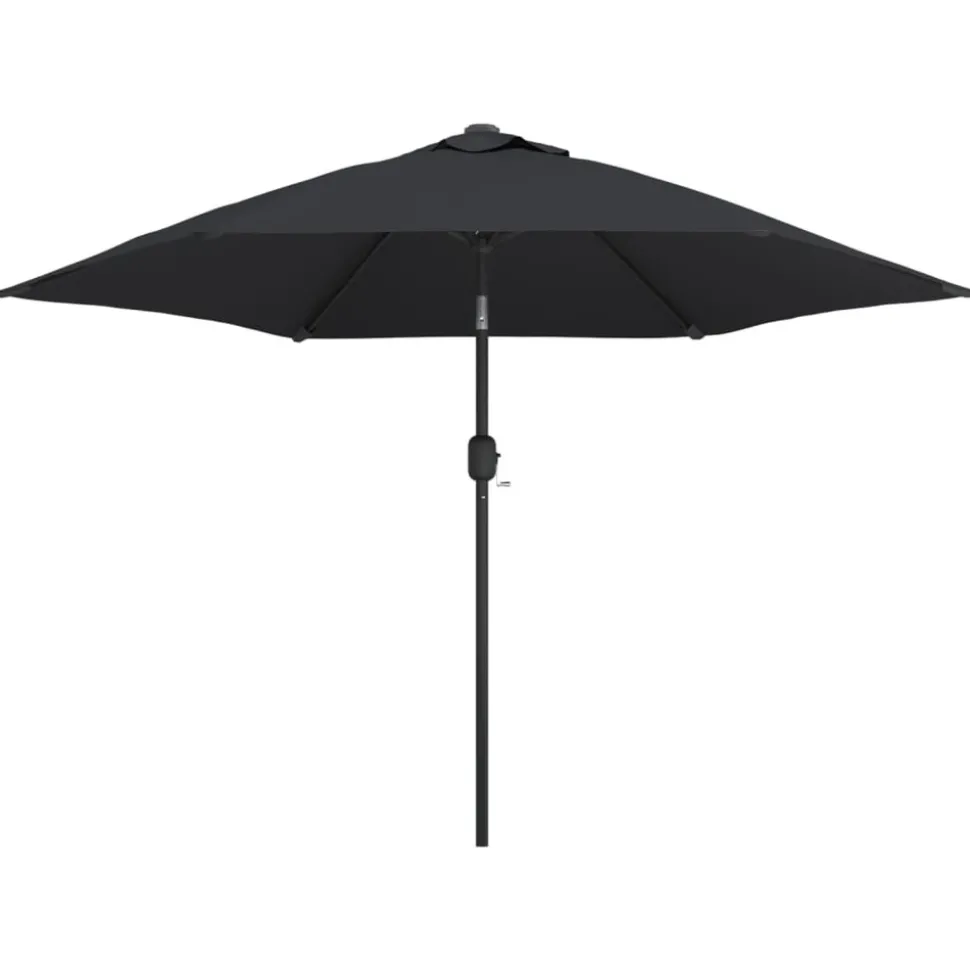 MAISON EXCLUSIVE - Parasol d'extérieur avec lumières led et mât en acier noir