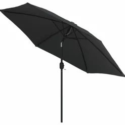 MAISON EXCLUSIVE - Parasol d'extérieur avec lumières led et mât en acier noir