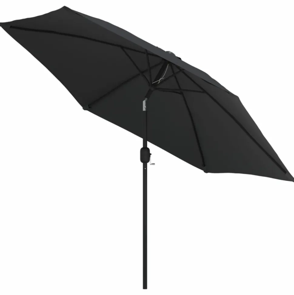 MAISON EXCLUSIVE - Parasol d'extérieur avec lumières led et mât en acier noir