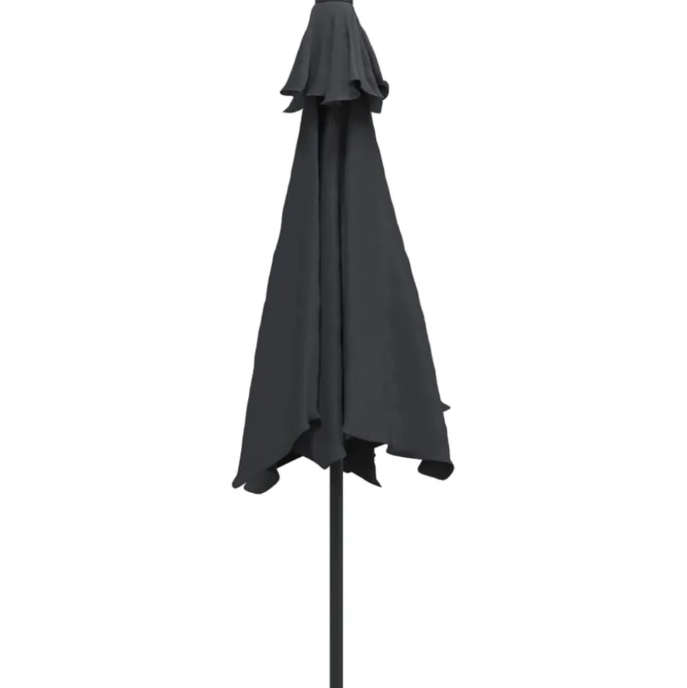 MAISON EXCLUSIVE - Parasol d'extérieur avec lumières led et mât en acier noir