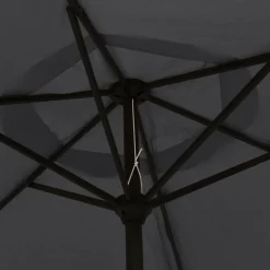 MAISON EXCLUSIVE - Parasol d'extérieur avec lumières led et mât en acier noir