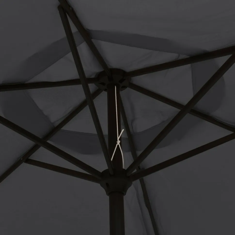 MAISON EXCLUSIVE - Parasol d'extérieur avec lumières led et mât en acier noir