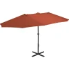MAISON EXCLUSIVE - Parasol d'extérieur avec poteau en aluminium terre cuite