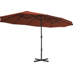 MAISON EXCLUSIVE - Parasol d'extérieur avec poteau en aluminium terre cuite