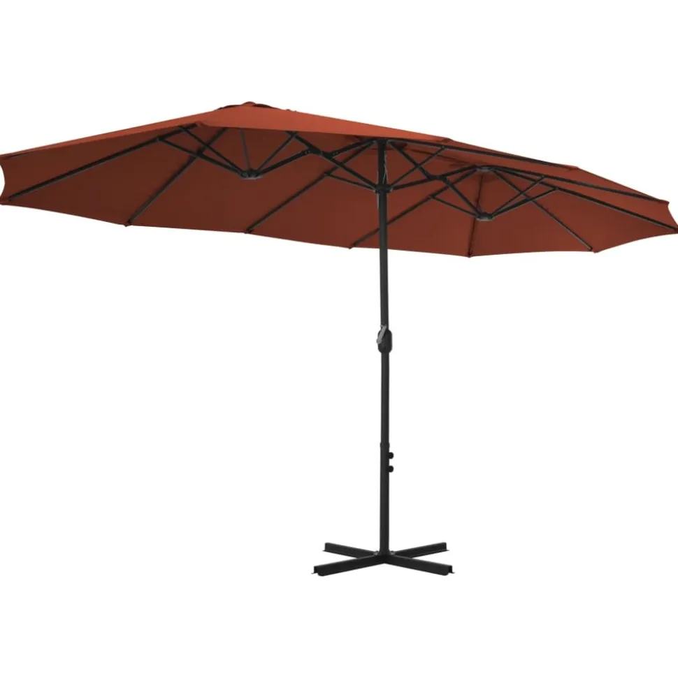 MAISON EXCLUSIVE - Parasol d'extérieur avec poteau en aluminium terre cuite