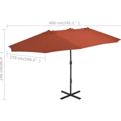 MAISON EXCLUSIVE - Parasol d'extérieur avec poteau en aluminium terre cuite