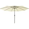 MAISON EXCLUSIVE - Parasol de jardin avec lumières led et mât en métal 400cm sable