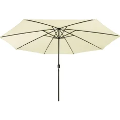 MAISON EXCLUSIVE - Parasol de jardin avec lumières led et mât en métal 400cm sable