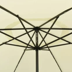 MAISON EXCLUSIVE - Parasol de jardin avec lumières led et mât en métal 400cm sable