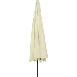 MAISON EXCLUSIVE - Parasol de jardin avec lumières led et mât en métal 400cm sable
