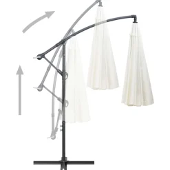 MAISON EXCLUSIVE - Parasol suspendu avec poteau en aluminium blanc 3 m
