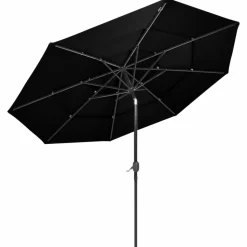 MAISON EXCLUSIVE - Parasol de jardin à 3 niveaux avec mât en aluminium noir 3 m