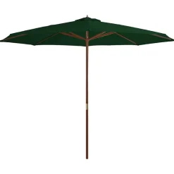 MAISON EXCLUSIVE - Parasol d'extérieur avec mât en bois 350 cm vert