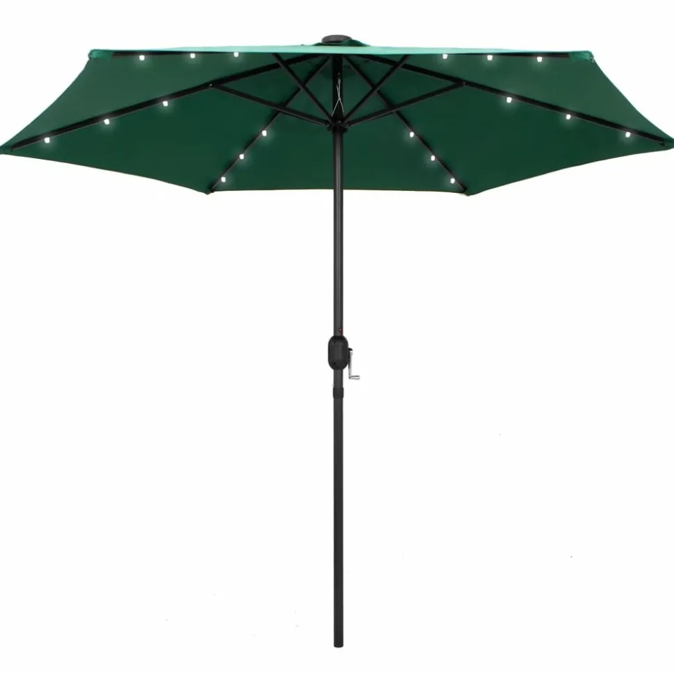 MAISON EXCLUSIVE - Parasol de jardin avec lumières led et mât en aluminium vert