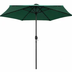 MAISON EXCLUSIVE - Parasol de jardin avec lumières led et mât en aluminium vert