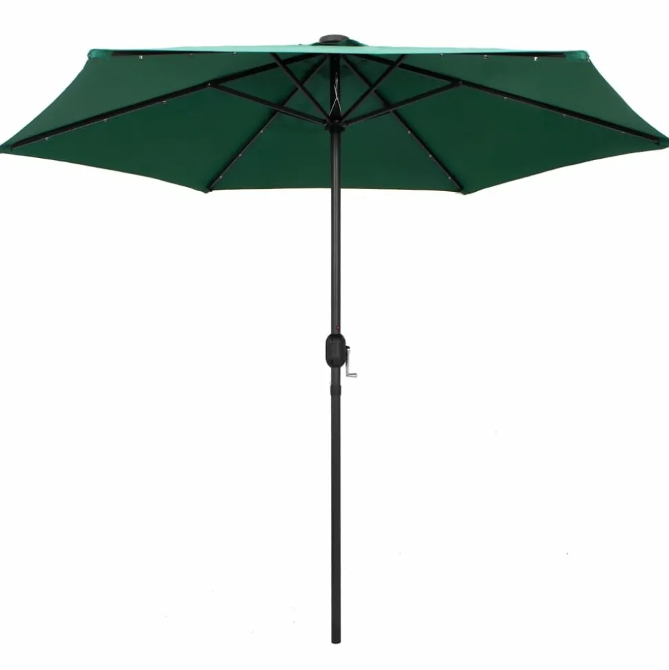 MAISON EXCLUSIVE - Parasol de jardin avec lumières led et mât en aluminium vert