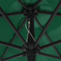 MAISON EXCLUSIVE - Parasol de jardin avec lumières led et mât en aluminium vert