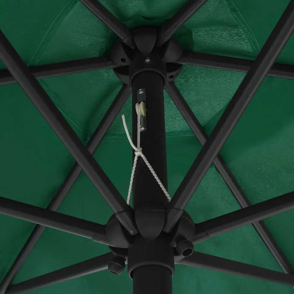 MAISON EXCLUSIVE - Parasol de jardin avec lumières led et mât en aluminium vert