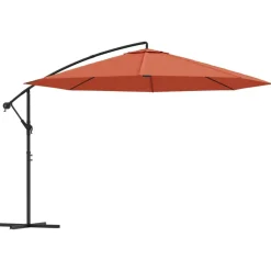 MAISON EXCLUSIVE - Parasol de jardin en porte-à-faux et poteau en aluminium