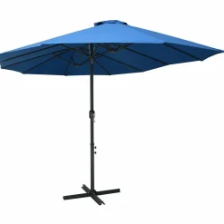 MAISON EXCLUSIVE - Parasol d'extérieur et poteau en aluminium 460x270 cm bleu