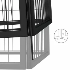 MAISON EXCLUSIVE - Parc pour chien 24panneaux noir 100x50cm acier enduit de poudre