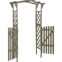 MAISON EXCLUSIVE - Pergola avec portail 116x40x204 cm gris bois de sapin massif