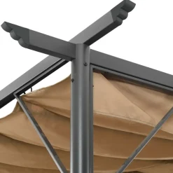 MAISON EXCLUSIVE - Pergola avec toit rétractable taupe 3x3 m acier 180 g/m²