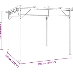 MAISON EXCLUSIVE - Pergola avec toit rétractable taupe 3x3 m acier 180 g/m²