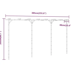 MAISON EXCLUSIVE - Pergola bambou 385x40x205 cm