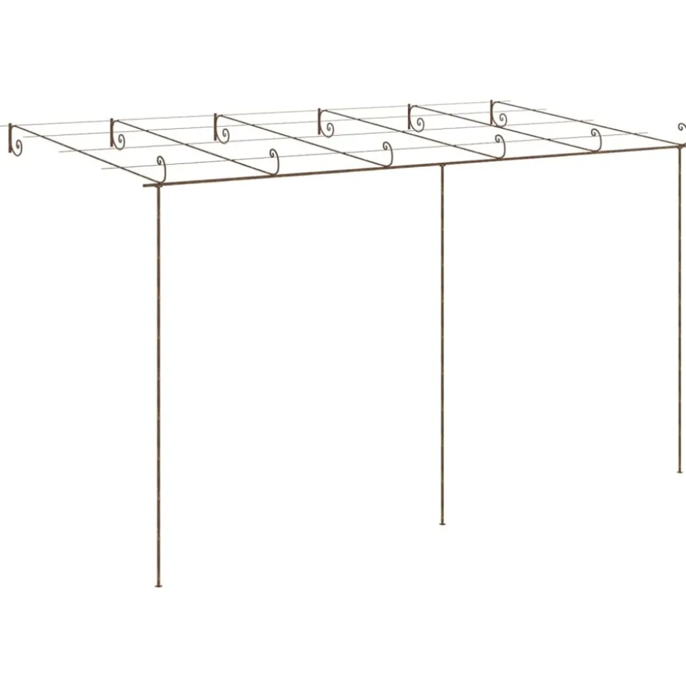 MAISON EXCLUSIVE - Pergola de jardin marron antique 6x3x2,5 m fer