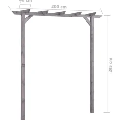 MAISON EXCLUSIVE - Pergola de jardin gris 200x40x205 cm bois de pin imprégné