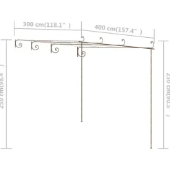 MAISON EXCLUSIVE - Pergola de jardin marron antique 4x3x2,5 m fer